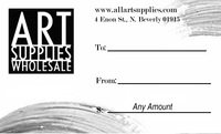 Art Supplies Wholesale Gift Certificates...
